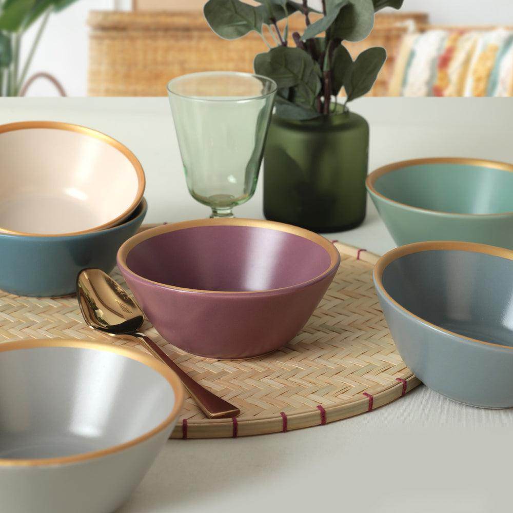 Mat Rainbow Gold Fileli Hitit Çorba Kasesi 14 Cm 6 Adet 624/995