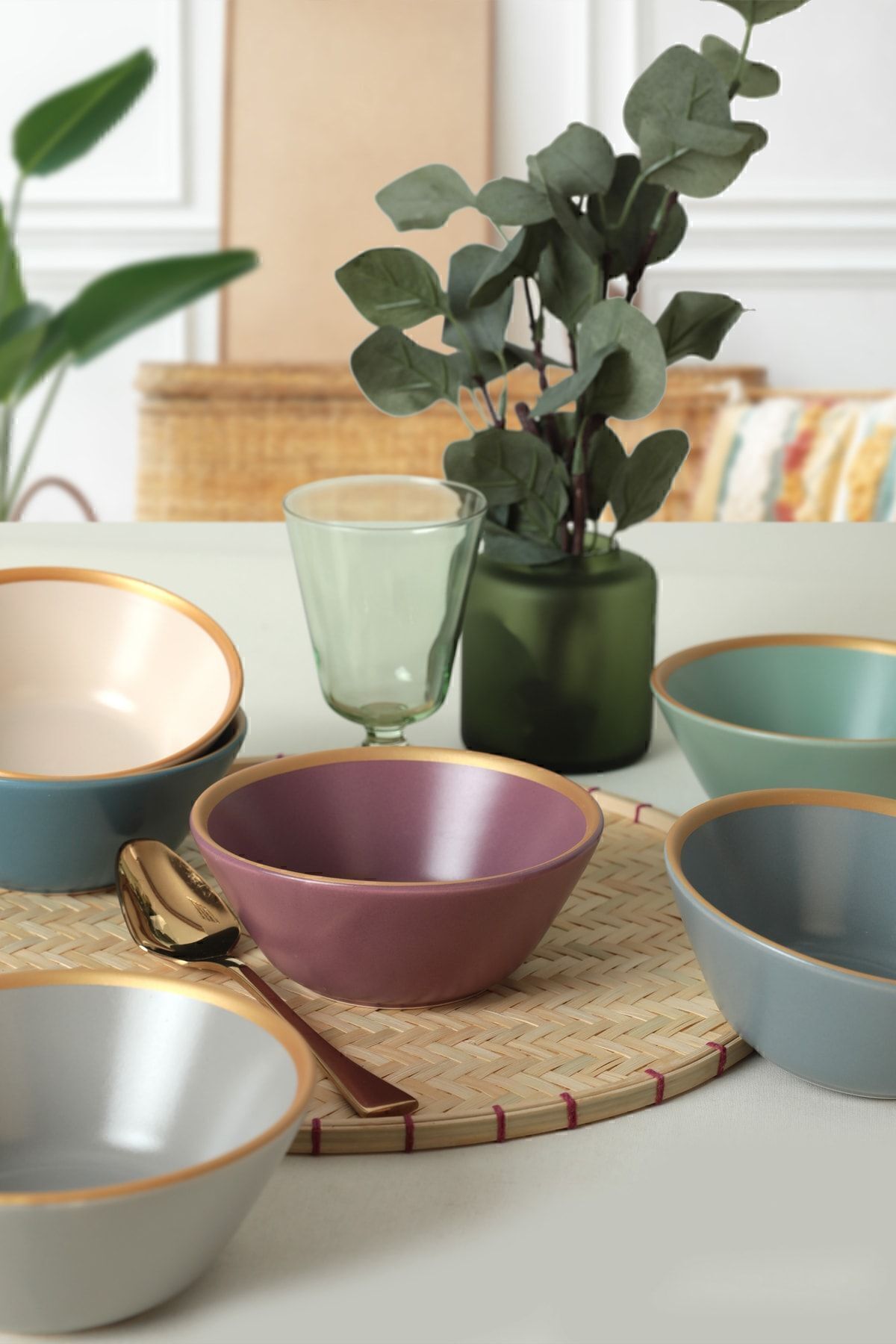 Mat Rainbow Gold Fileli Hitit Çorba Kasesi 14 Cm 6 Adet 624/995