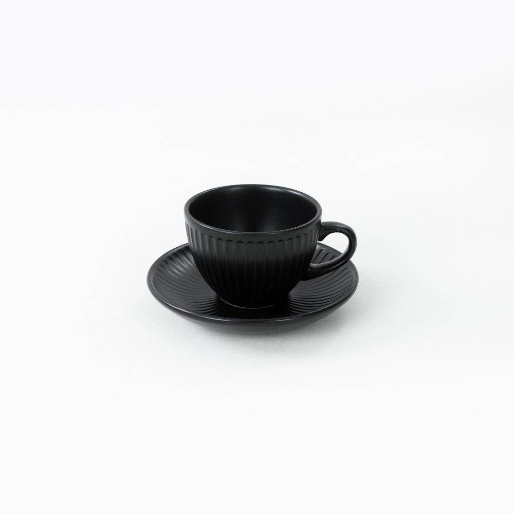 Mat Siyah Myra Çay Fincan Takımı 12 Parça 6 Kişilik