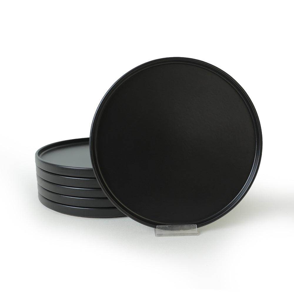 Mat Siyah Stackable Servis Tabağı 27 Cm 6 Adet 956