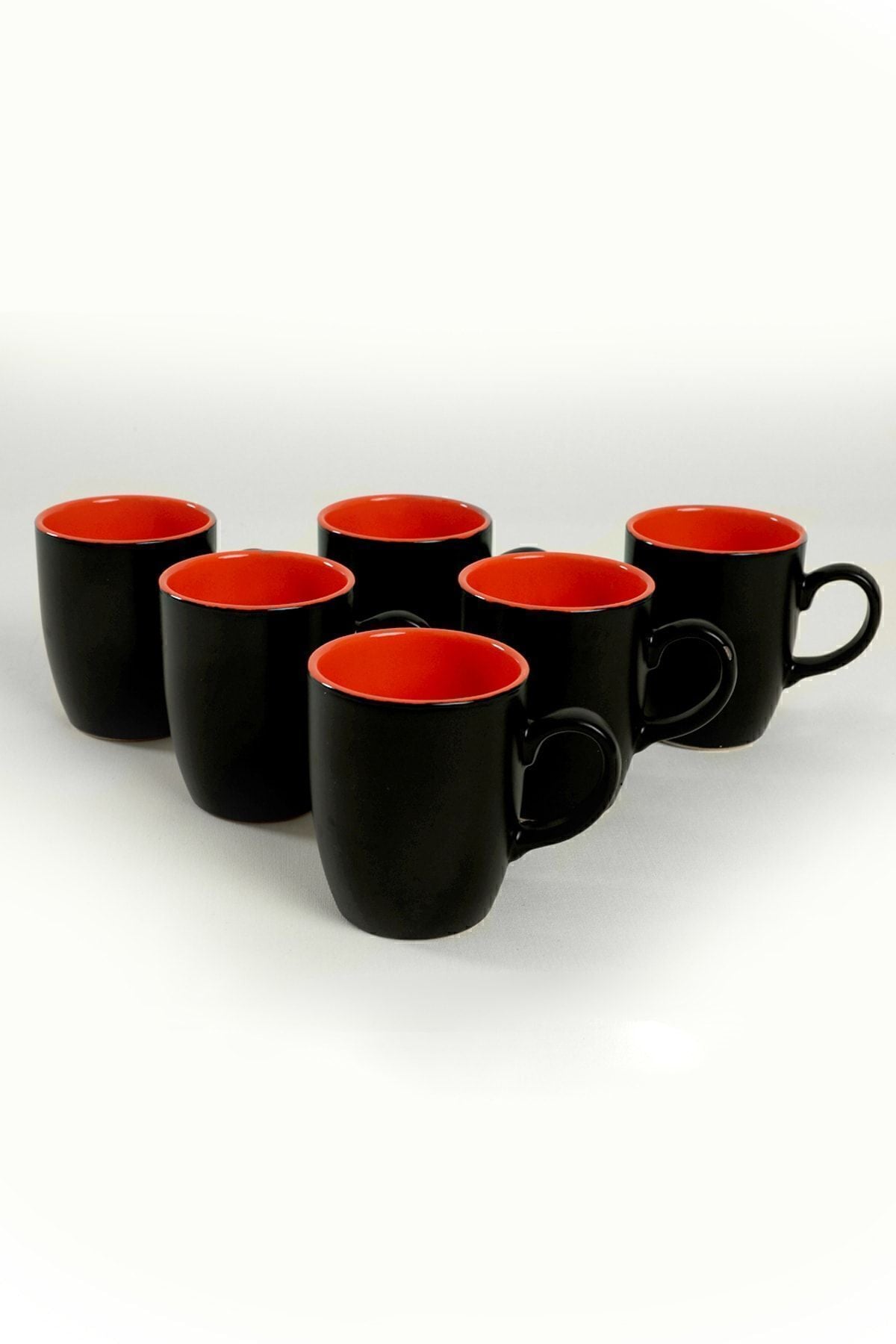 Mat Siyah/Turuncu Bulut Kupa 9 Cm 6 Adet 956/200