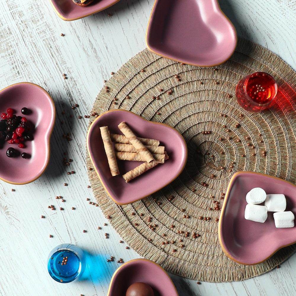 Mat Violet Gold Kalp Çerezlik 14 Cm 6 Adet