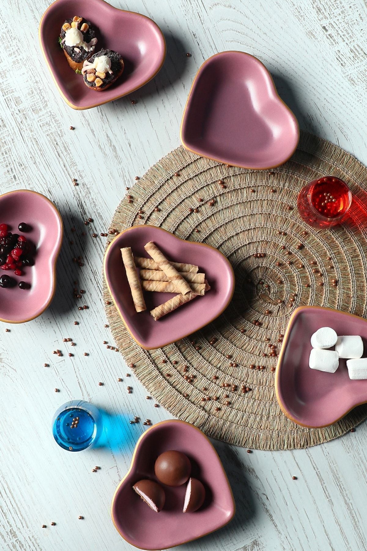 Mat Violet Gold Kalp Çerezlik 14 Cm 6 Adet