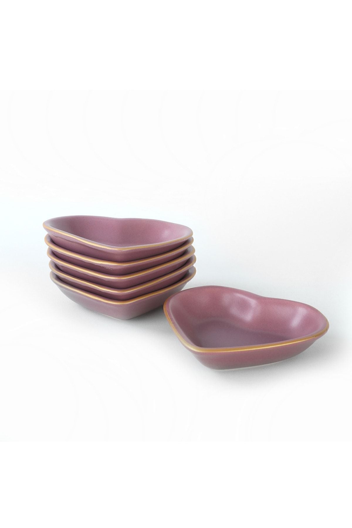 Mat Violet Gold Kalp Çerezlik 14 Cm 6 Adet