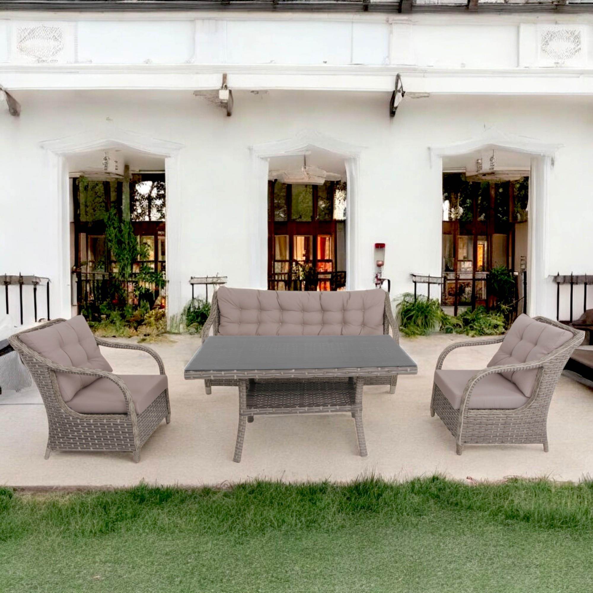 Matrix Üçlü Rattan Bahçe Oturma Grubu | Rehome