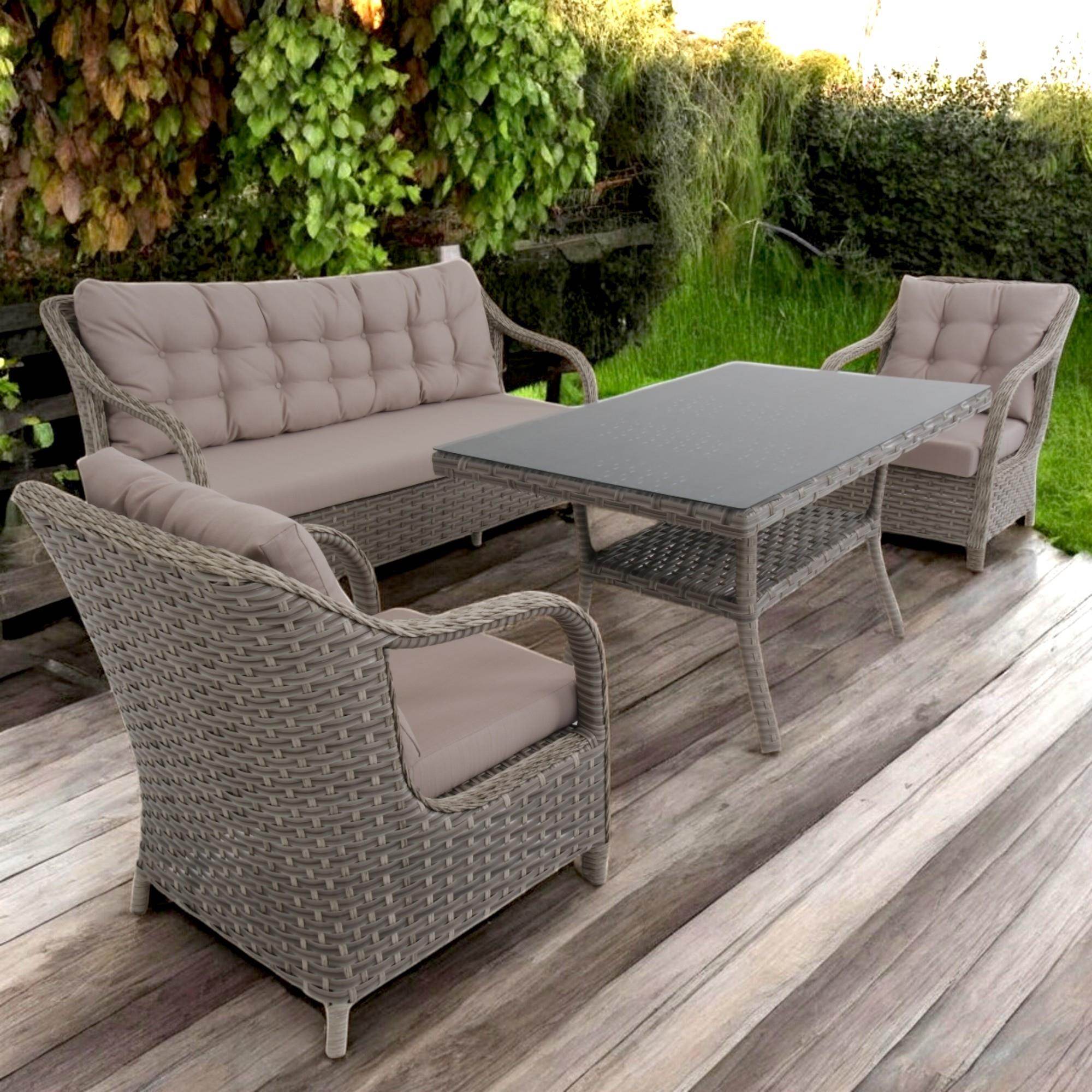 Matrix Üçlü Rattan Bahçe Oturma Grubu | Rehome