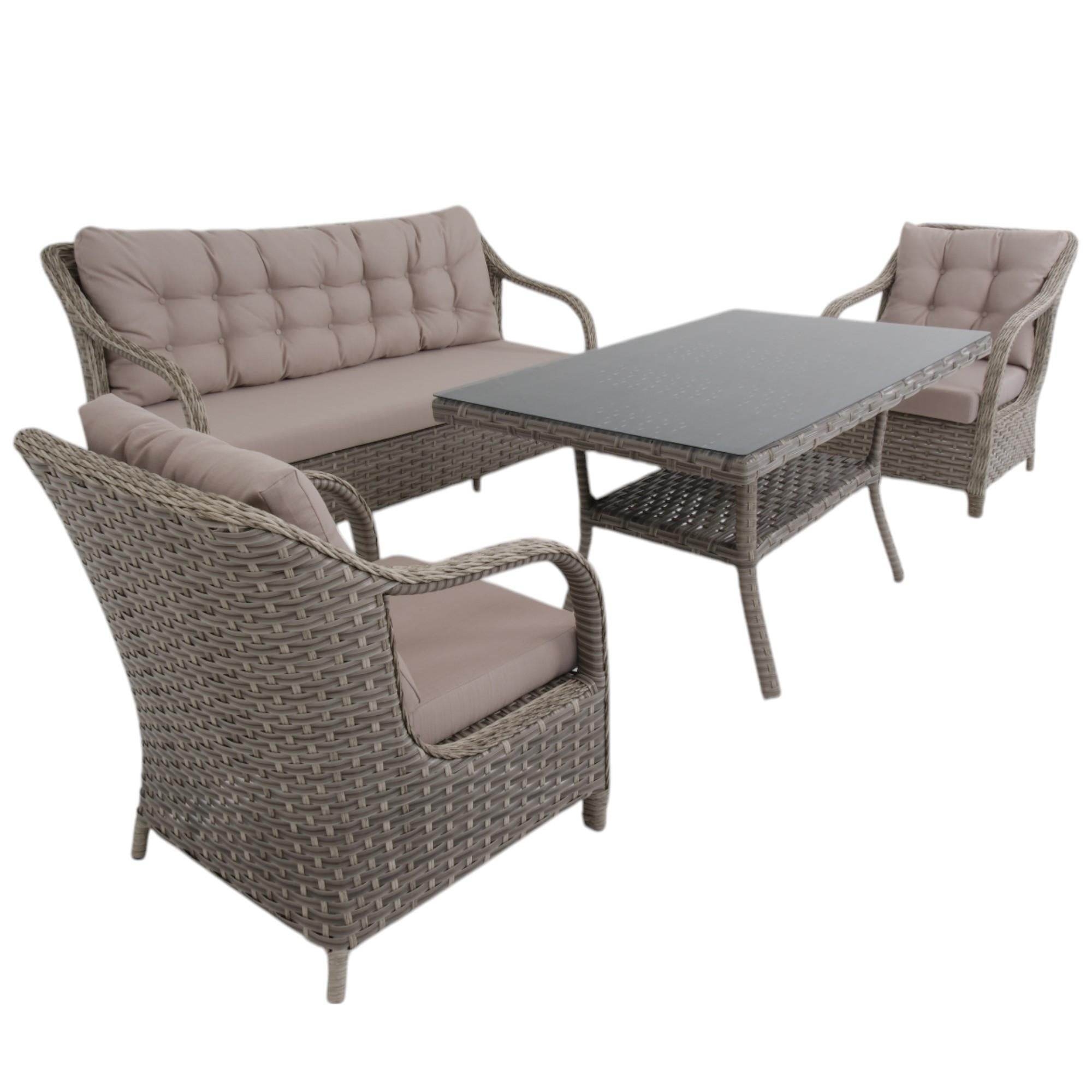 Matrix Üçlü Rattan Bahçe Oturma Grubu | Rehome