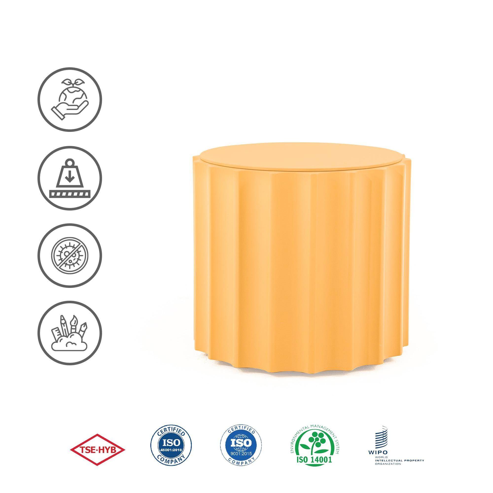 Mechanic Yan Sehpa | Koltuk Sehpası | Sarı | Rehome