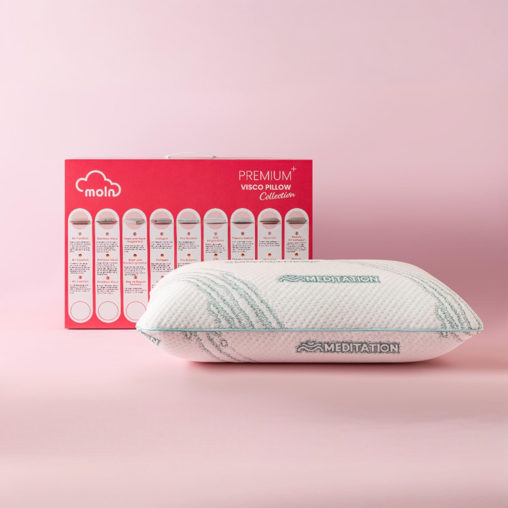 Moln Meditation Visco Yastık | Anti-Stress Ortopedik Uyku Yastığı 60x40x15 cm