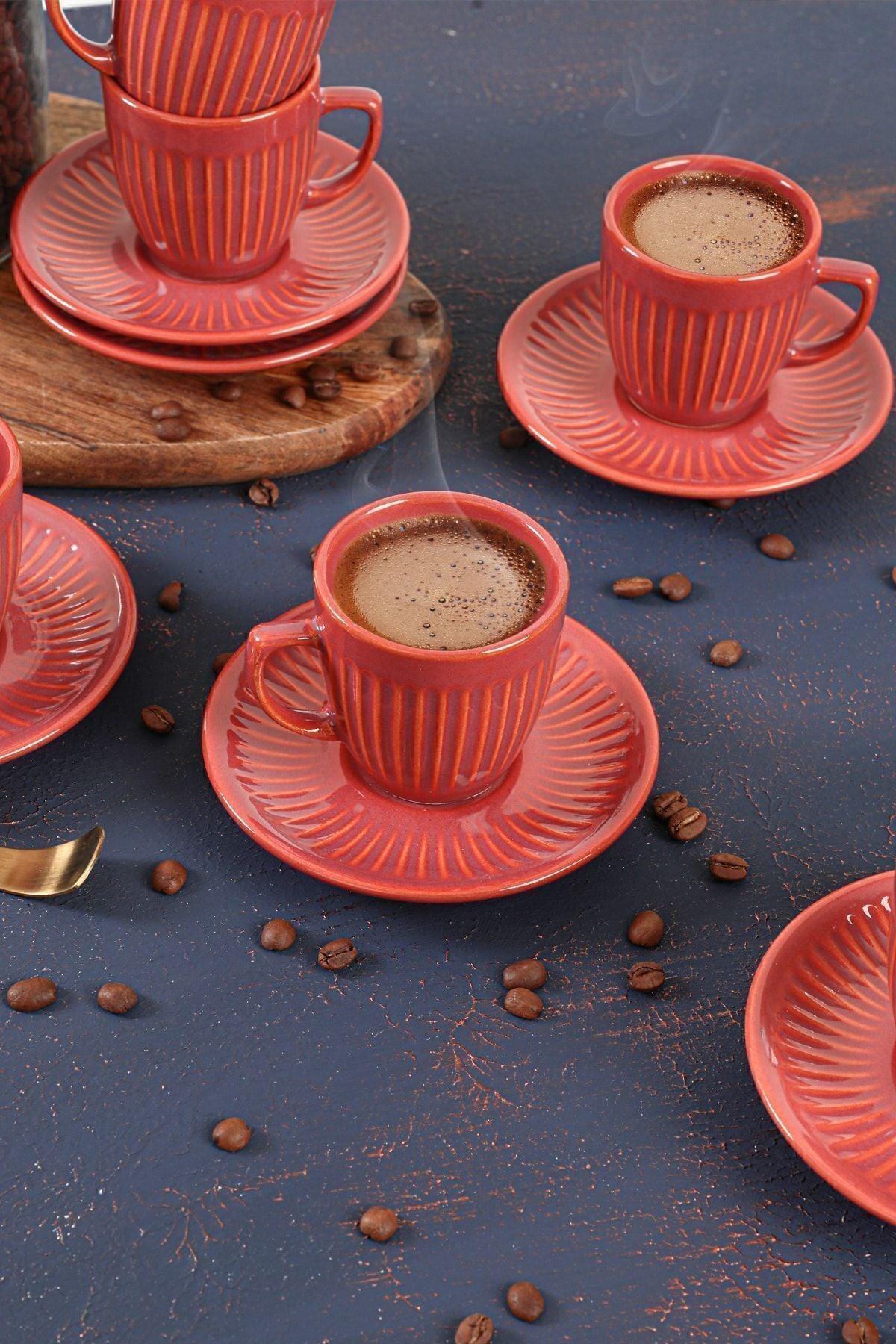 Mercan Line Kahve Fincan Takımı 12 Parça 6 Kişilik