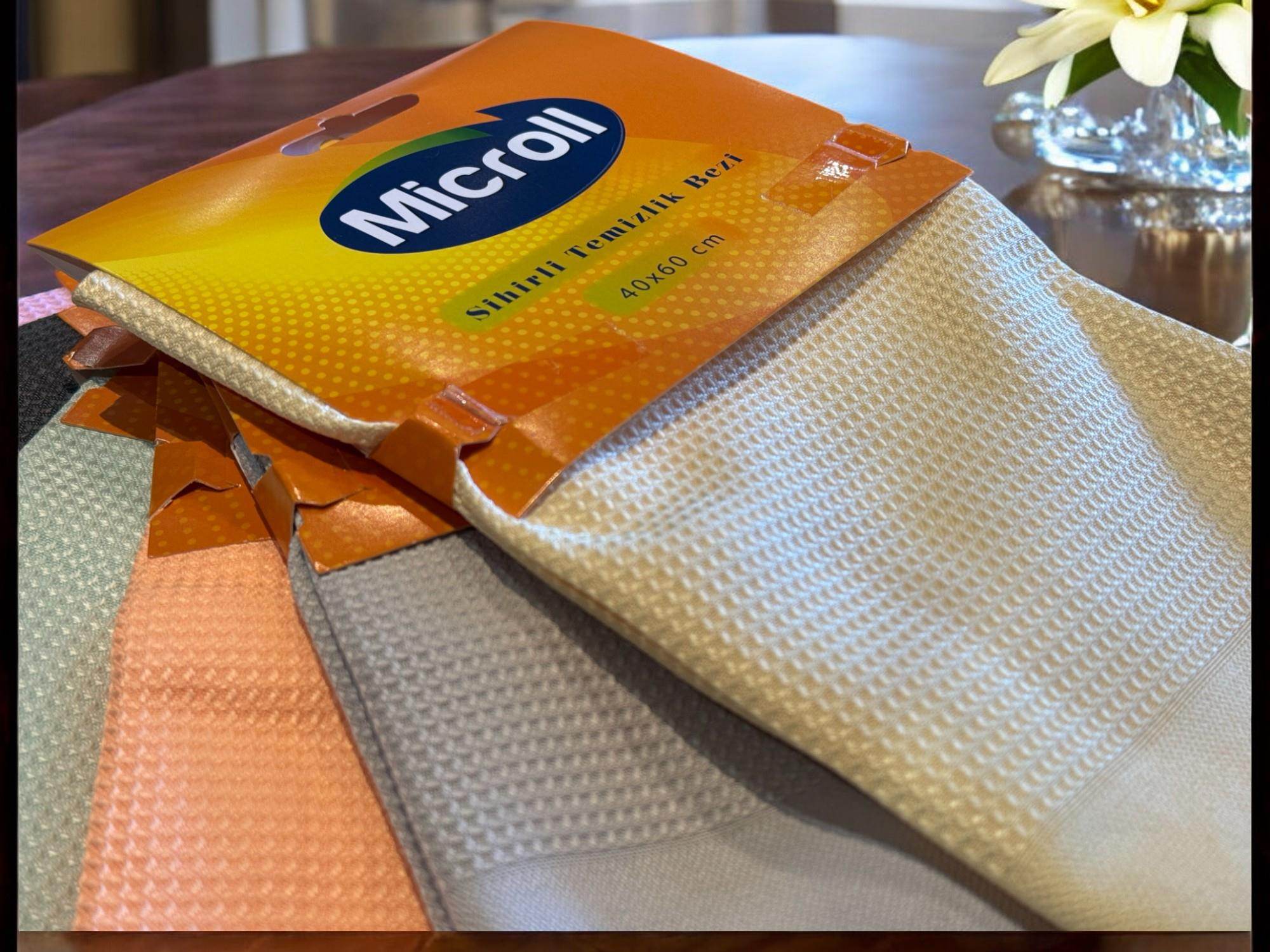 Microll Mikrofiber Sihirli Temizlik Bezi | 60 x 40 cm | Cam,Mutfak,Araç, Çok Amaçlı Temizlik Bezi