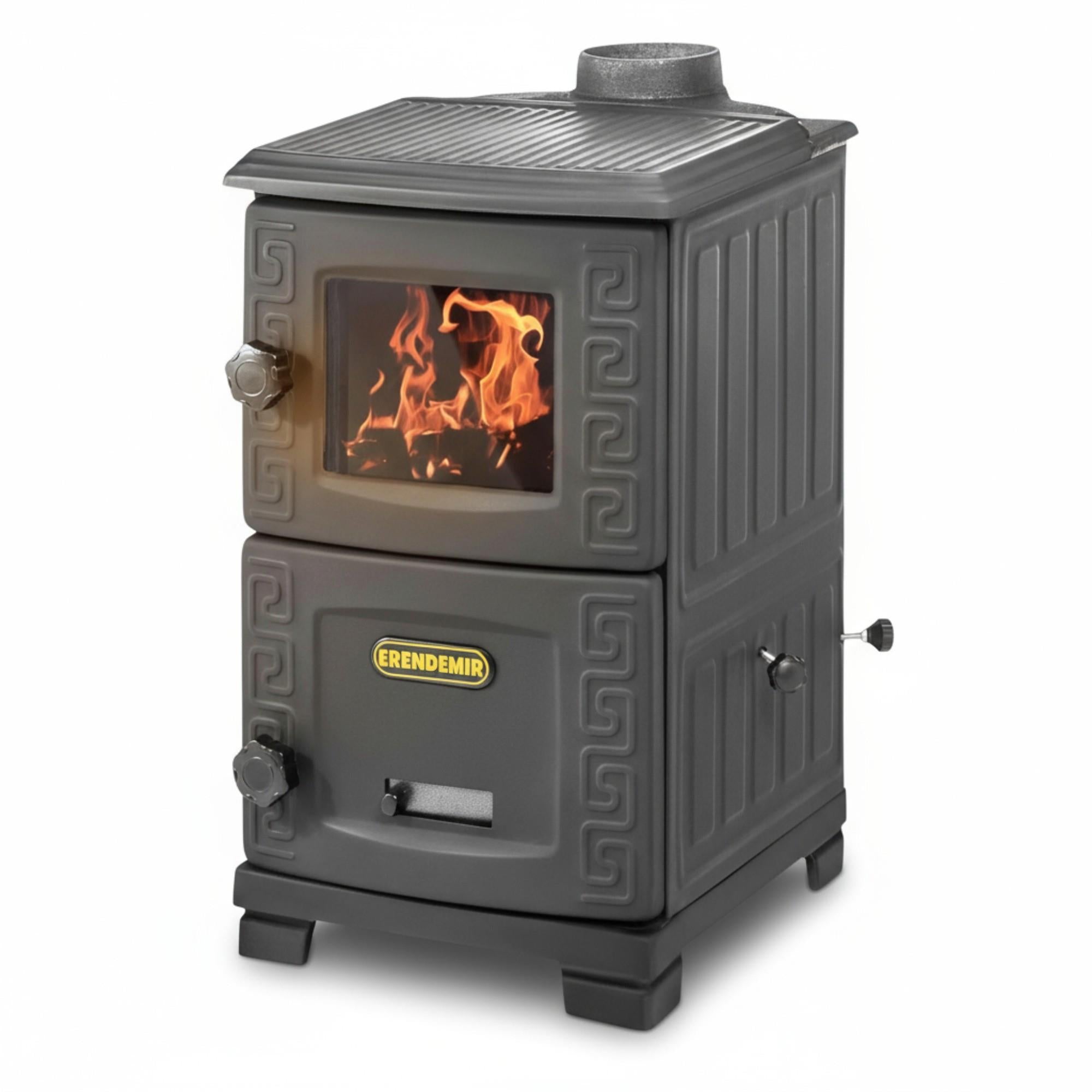 Mini Turbo Şömine Döküm Soba | Siyah | Erendemir