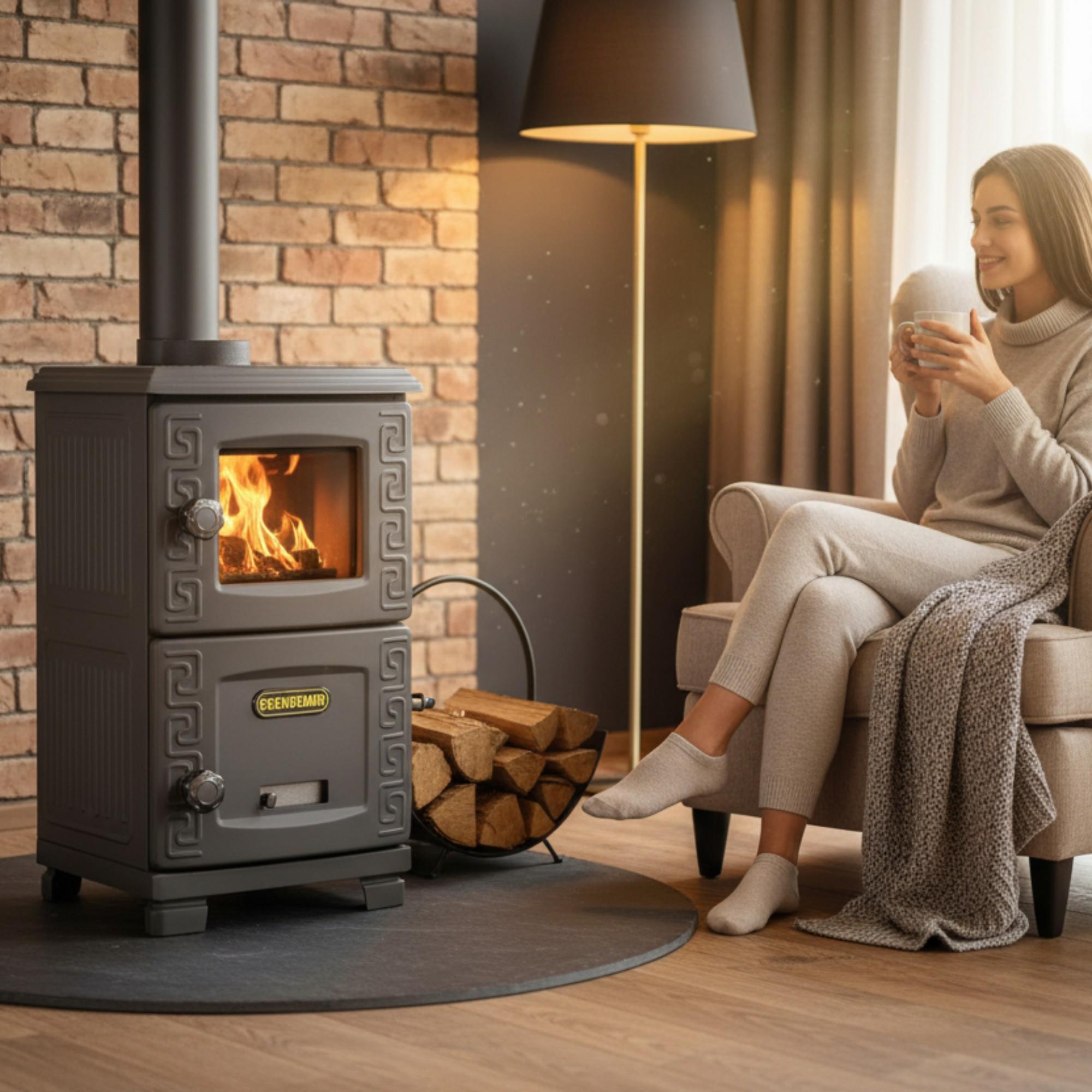 Mini Turbo Şömine Döküm Soba | Siyah | Erendemir