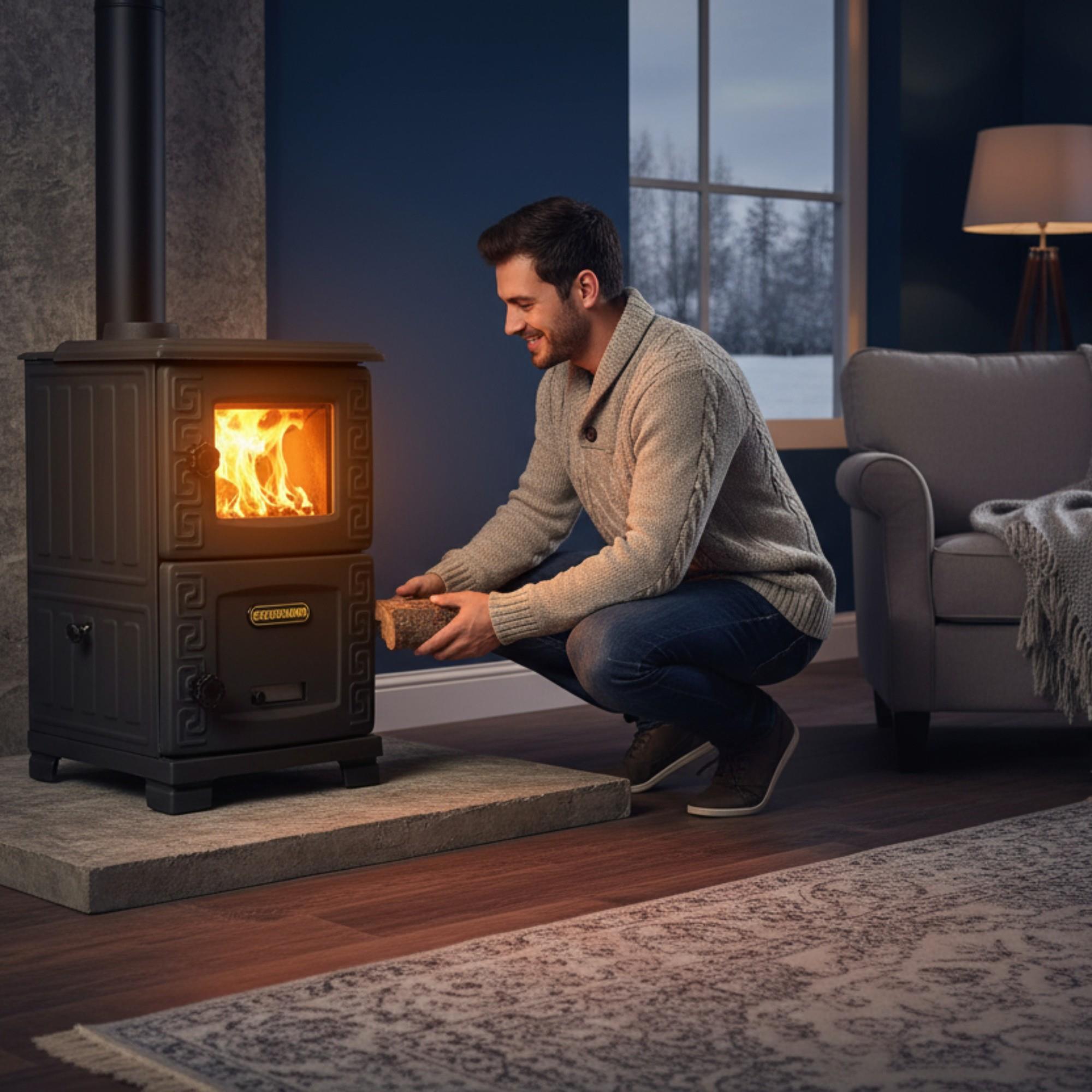 Mini Turbo Şömine Döküm Soba | Siyah | Erendemir