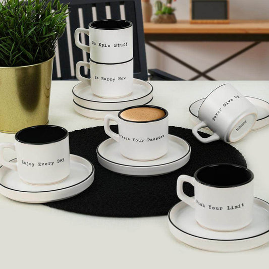 Keraart Motto Stackable Çay Takımı 12 Parça 6 Kişilik