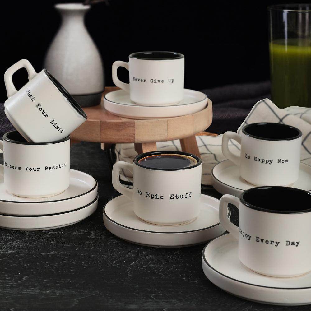 Keraart Motto Stackable Çay Takımı 12 Parça 6 Kişilik