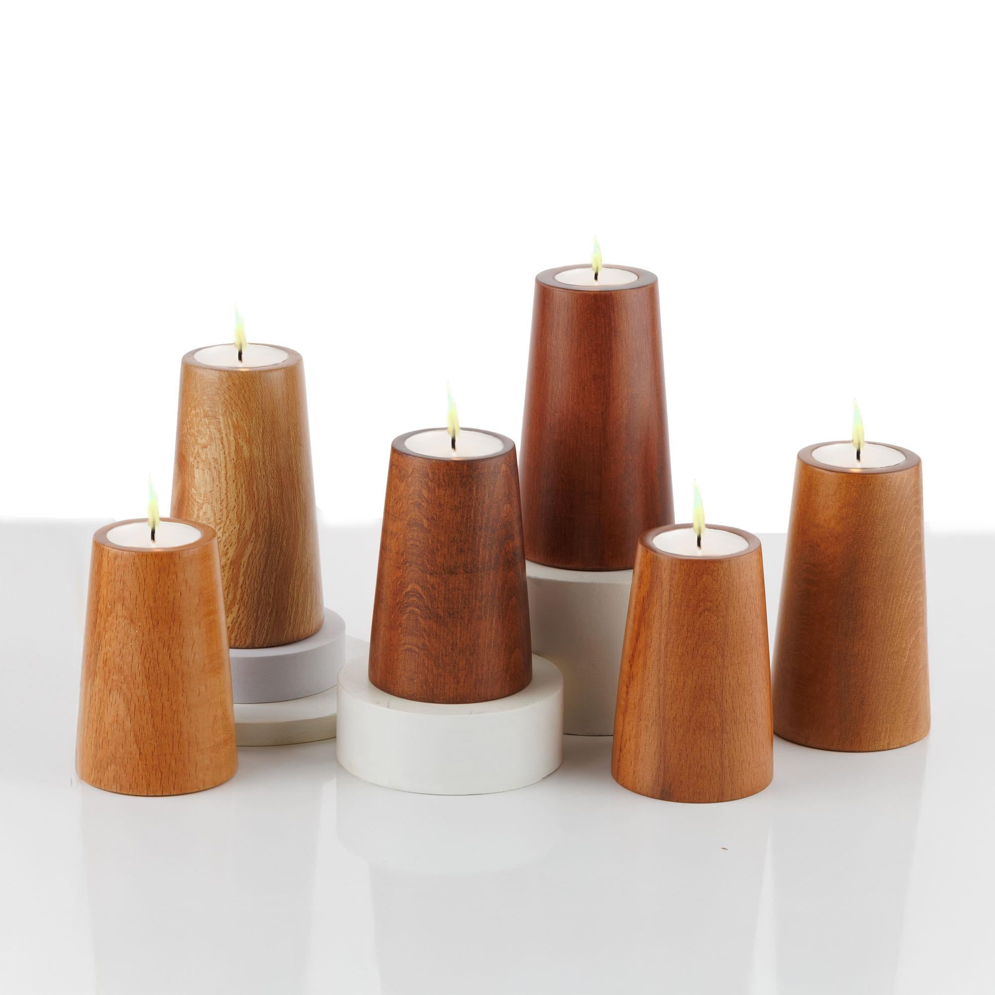 Natura 2’li Ahşap Mumluk Seti | Tealight Şamdan Takımı