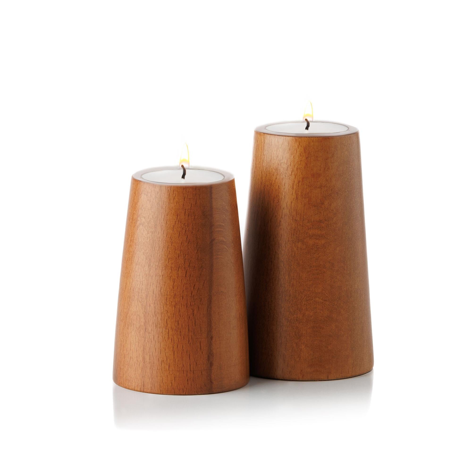 Natura 2’li Ahşap Mumluk Seti | Tealight Şamdan Takımı