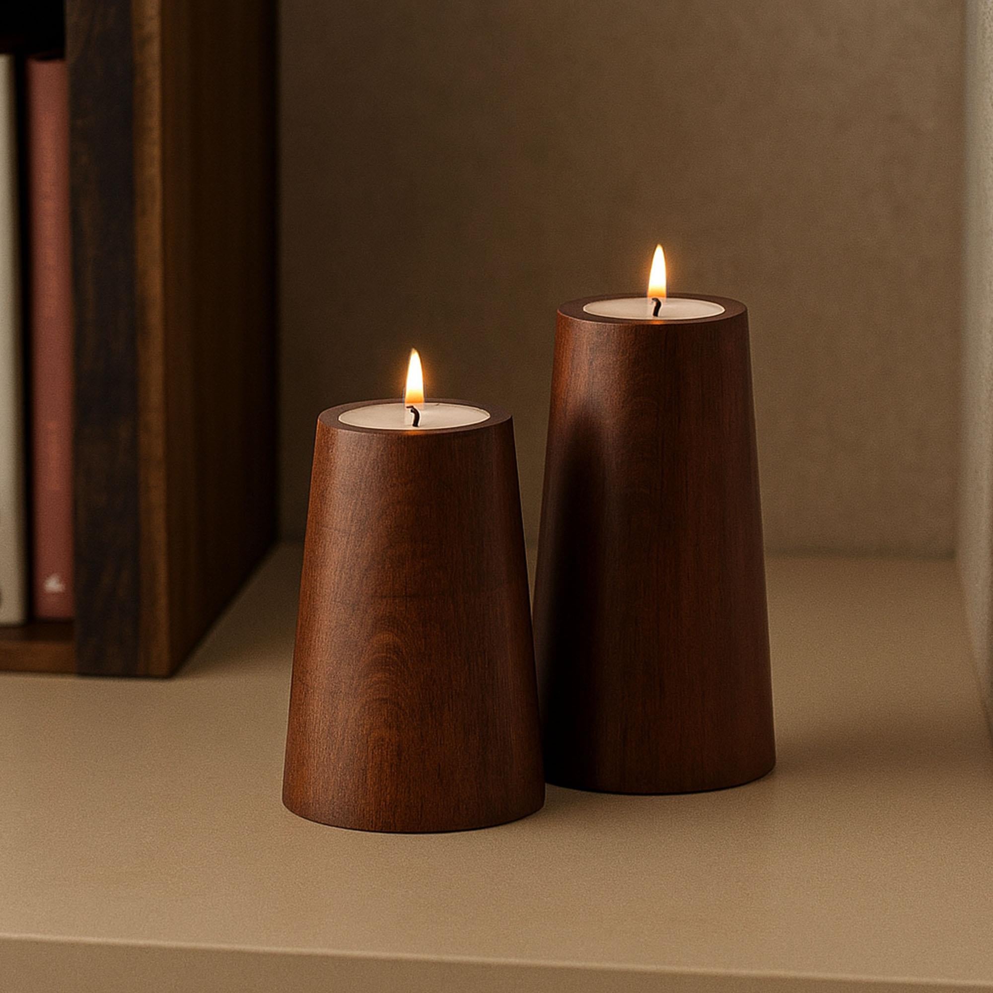 Natura 2’li Ahşap Mumluk Seti | Tealight Şamdan Takımı