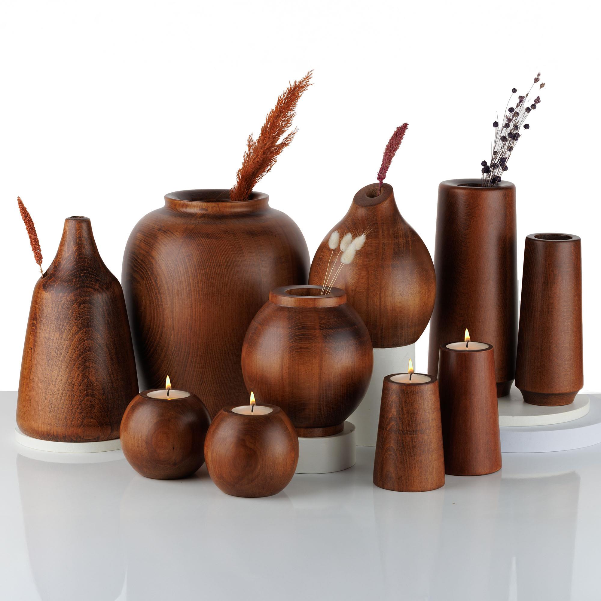 Natura 2’li Ahşap Mumluk Seti | Tealight Şamdan Takımı