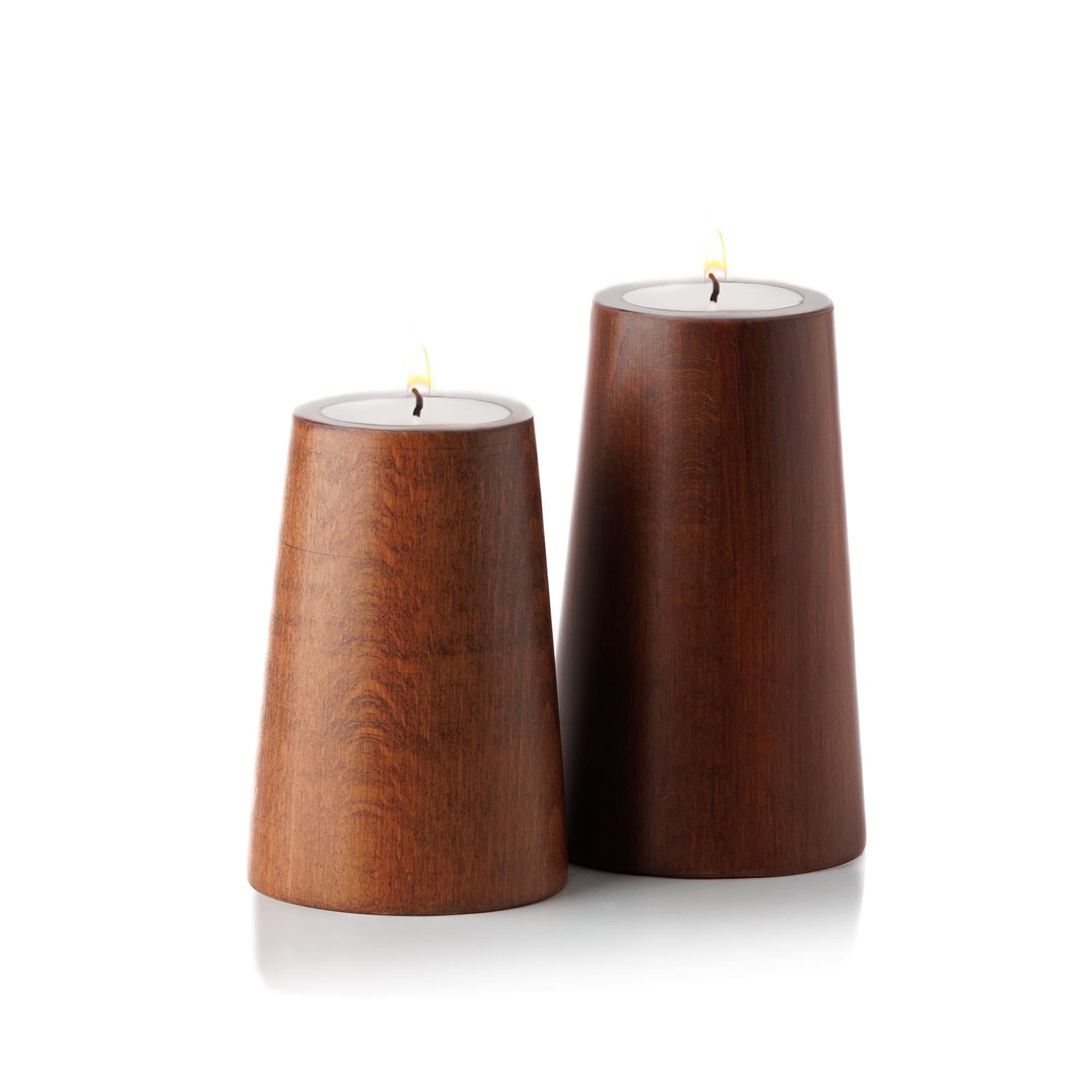 Natura 2’li Ahşap Mumluk Seti | Tealight Şamdan Takımı