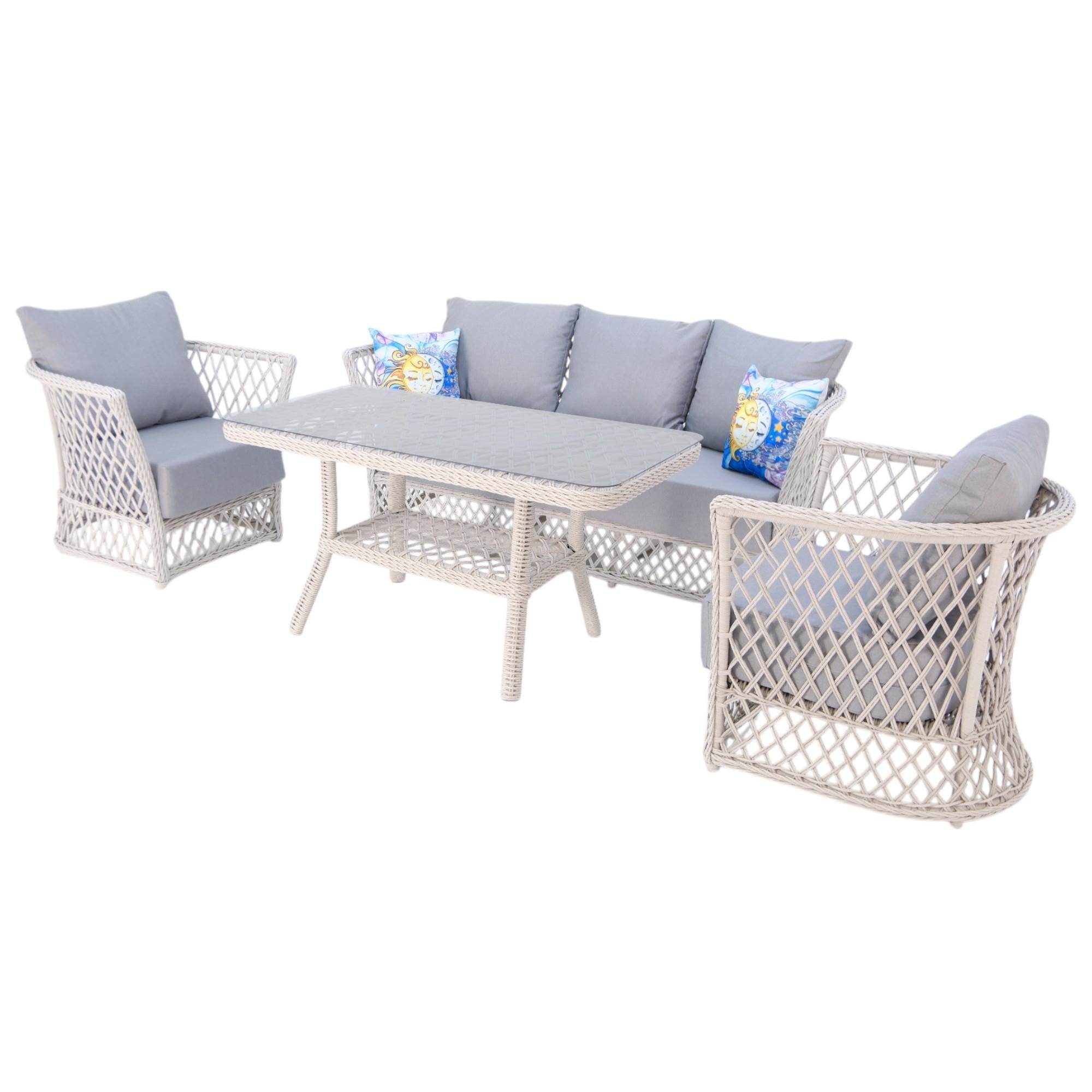 Neris | Rehome Üçlü Rattan Bahçe Oturma Grubu | 364