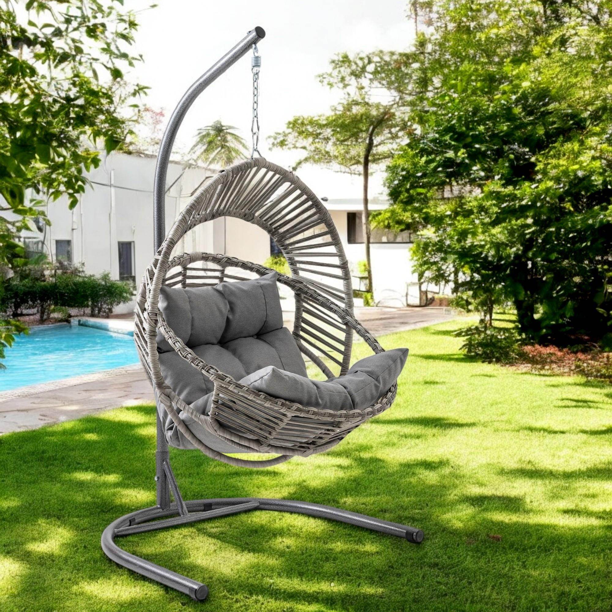 Nobel | Tekli Rattan Bahçe Salıncağı | Rehome Balkon Salıncağı