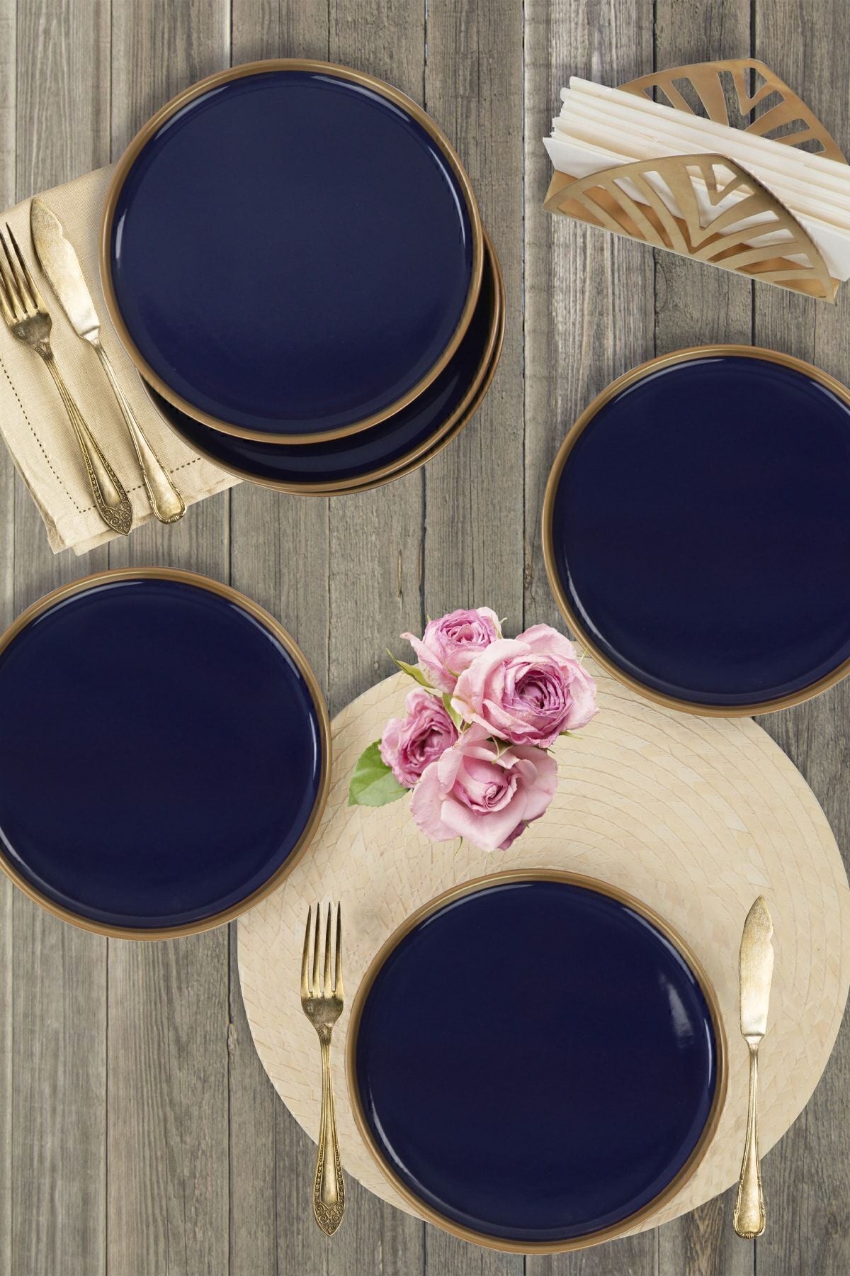 Nordic Gold Kobalt Pasta Tabağı 22 Cm 6 Adet