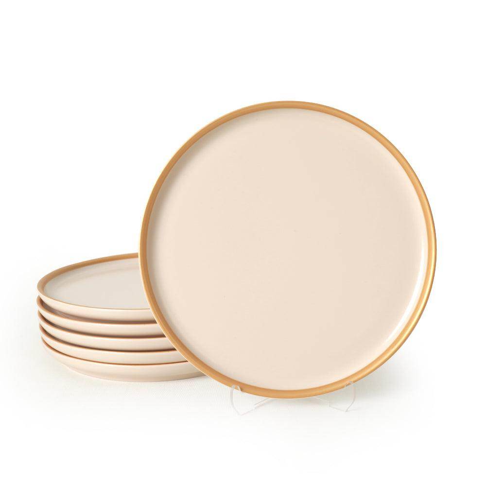 Nordic Gold Mat Krem Pasta Tabağı 22 Cm 6 Adet - 950