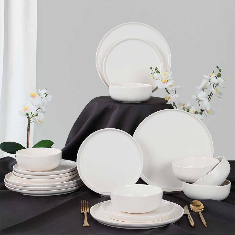 Nordic Mat Beyaz Yemek Takımı 18 Parça 6 Kişilik 022