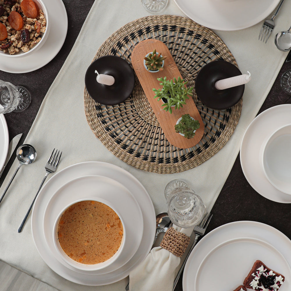 Nordic Mat Beyaz Yemek Takımı 18 Parça 6 Kişilik 022