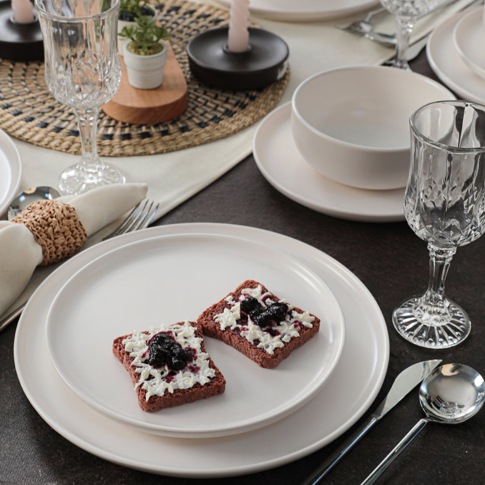 Nordic Mat Beyaz Yemek Takımı 18 Parça 6 Kişilik 022