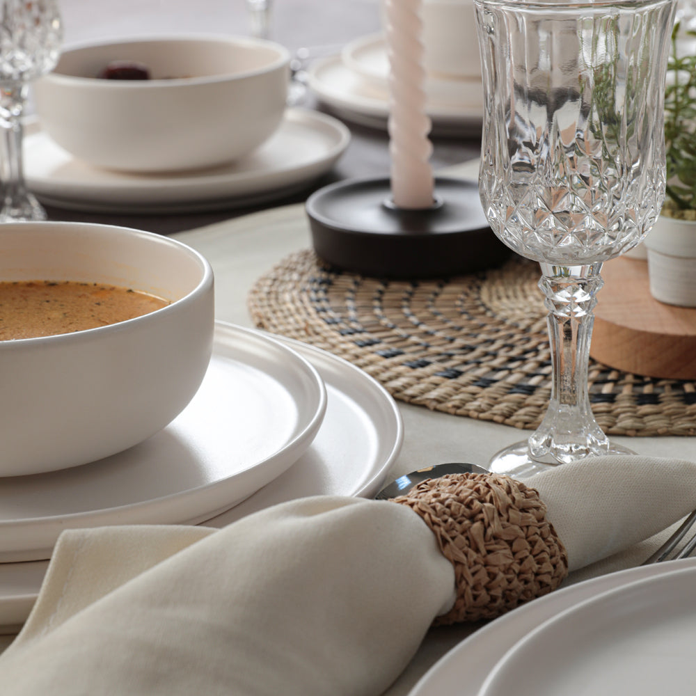 Nordic Mat Beyaz Yemek Takımı 18 Parça 6 Kişilik 022