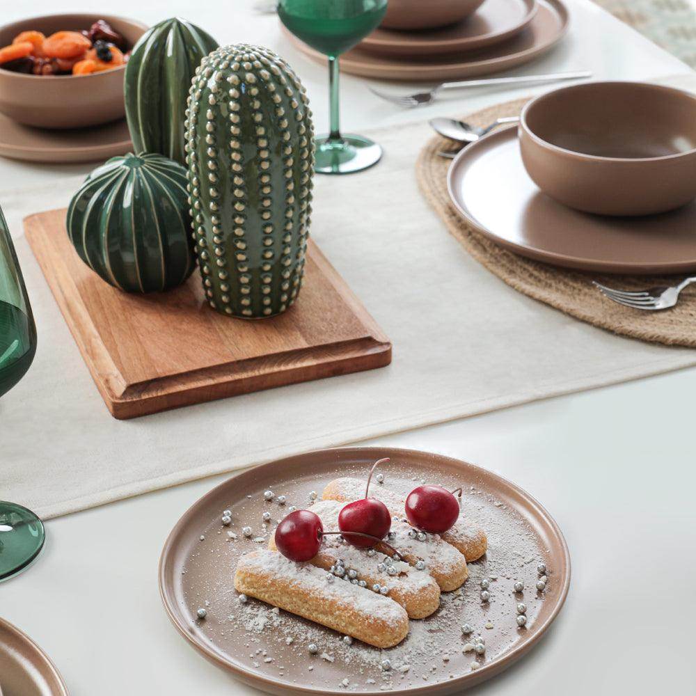 Nordic Mat Toprak Taupe Yemek Takımı 18 Parça 6 Kişilik 977