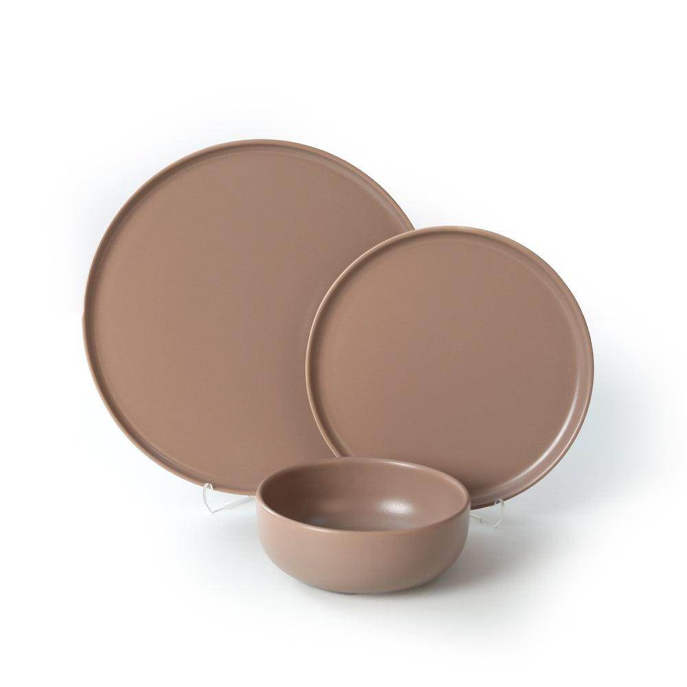 Nordic Mat Toprak Taupe Yemek Takımı 18 Parça 6 Kişilik 977