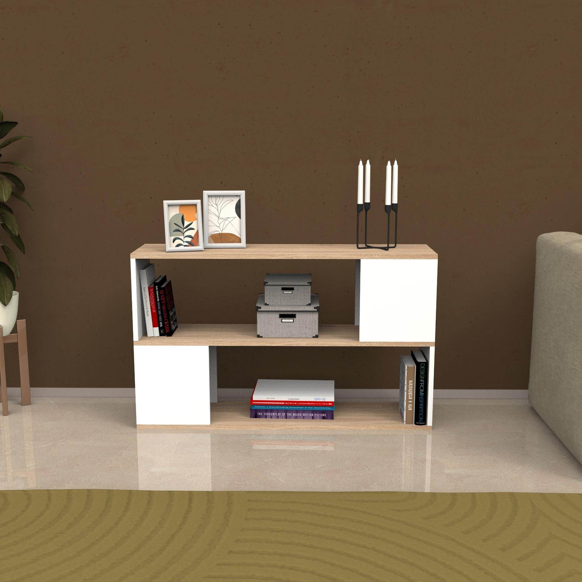 Nova Raflı Kitaplık | Balfa Bölmeli Kitaplık | 100x25x60 cm