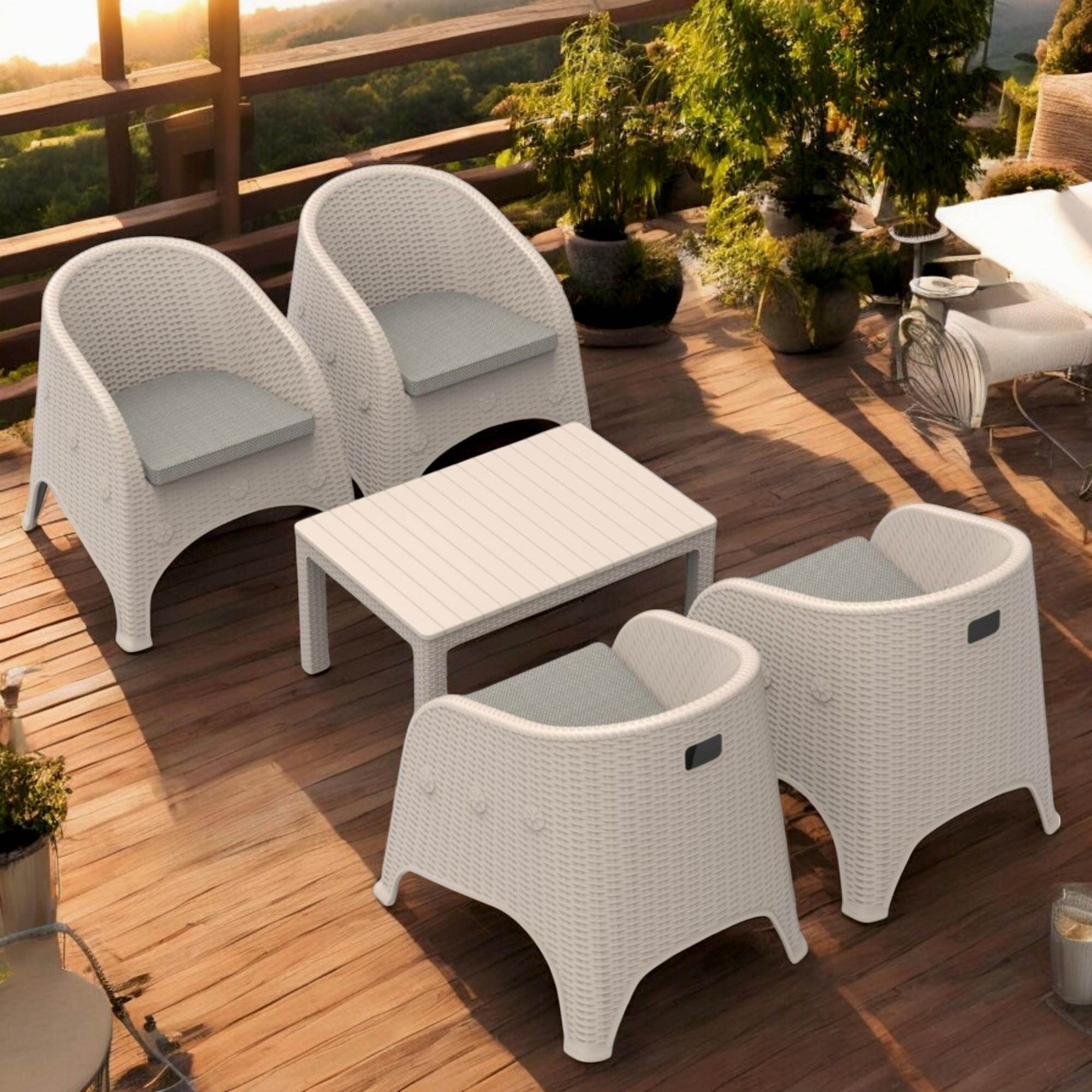 Olivia Bahçe Oturma Grubu | Plastik Balkon Takımı