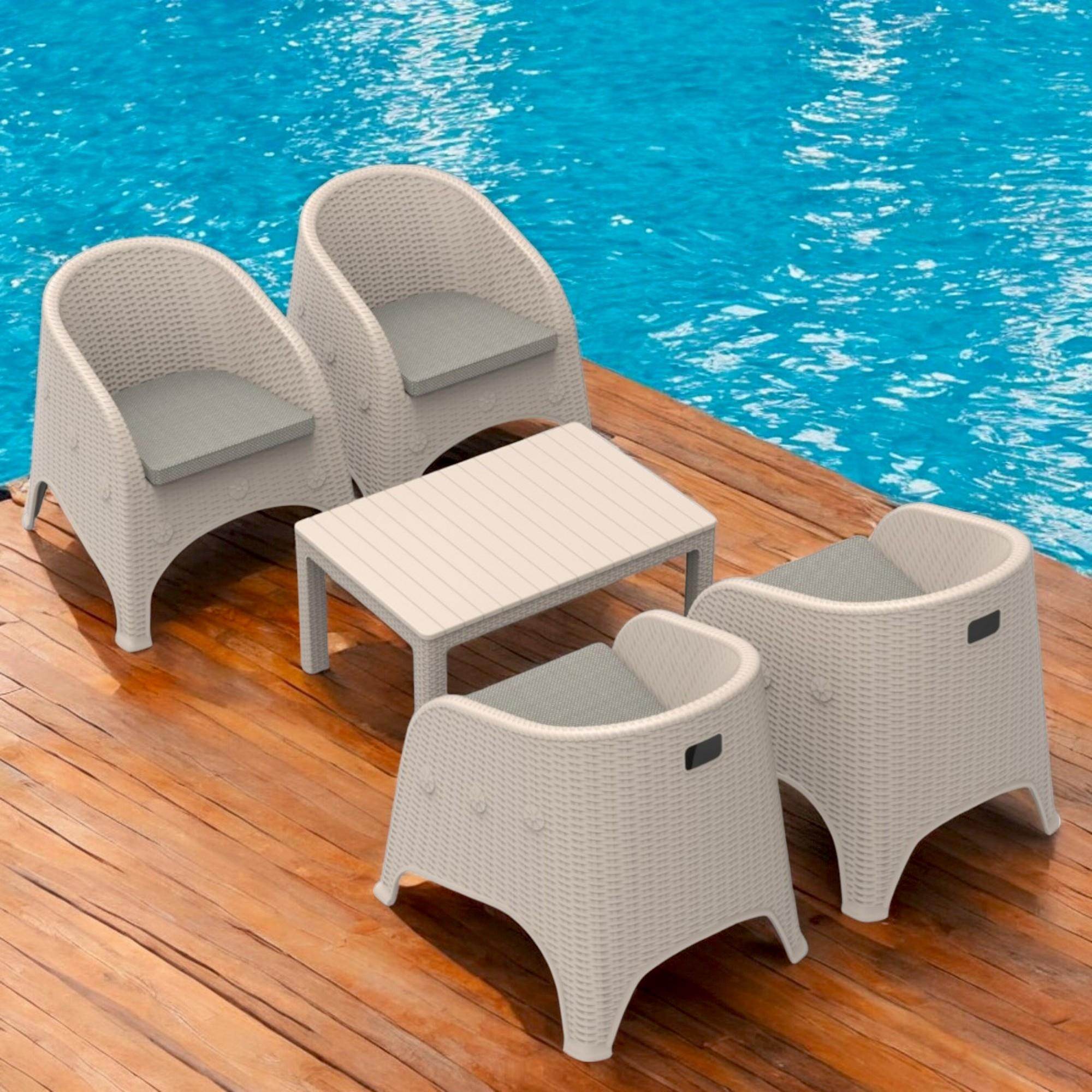 Olivia Bahçe Oturma Grubu | Plastik Balkon Takımı