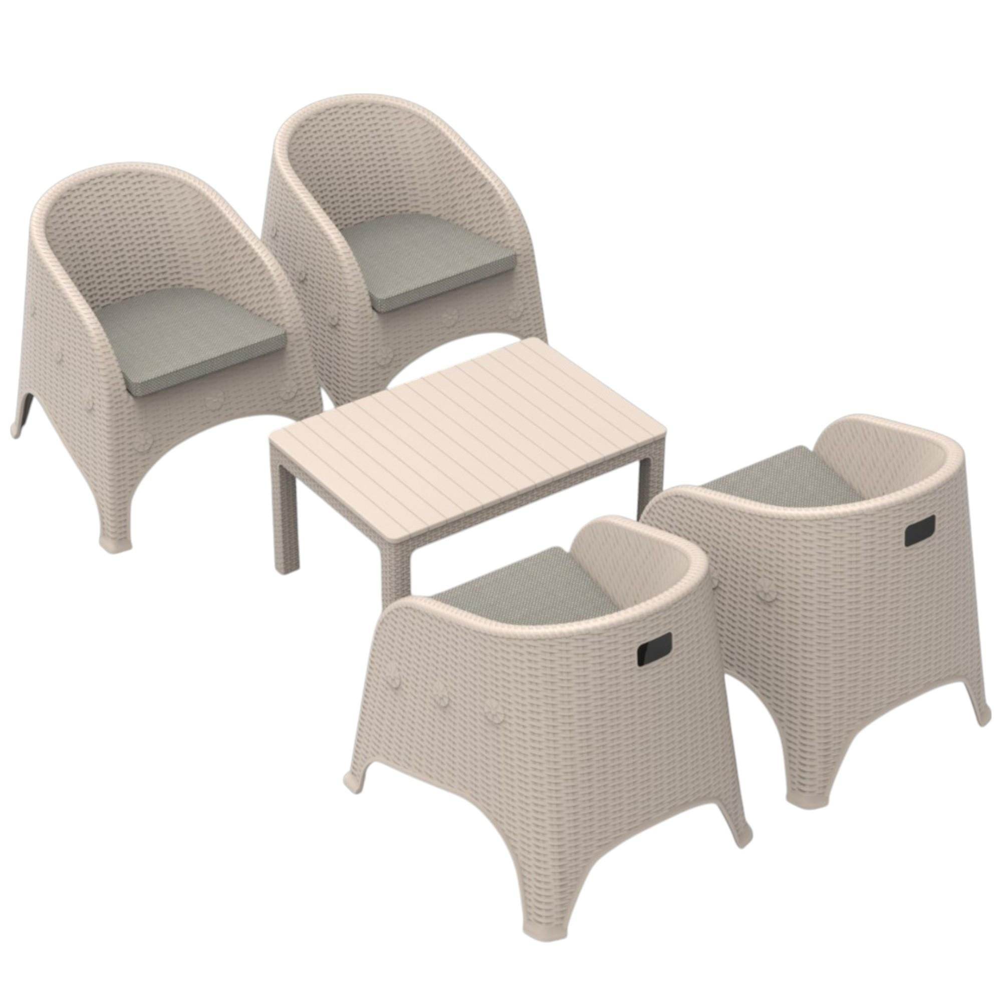 Olivia Bahçe Oturma Grubu | Plastik Balkon Takımı