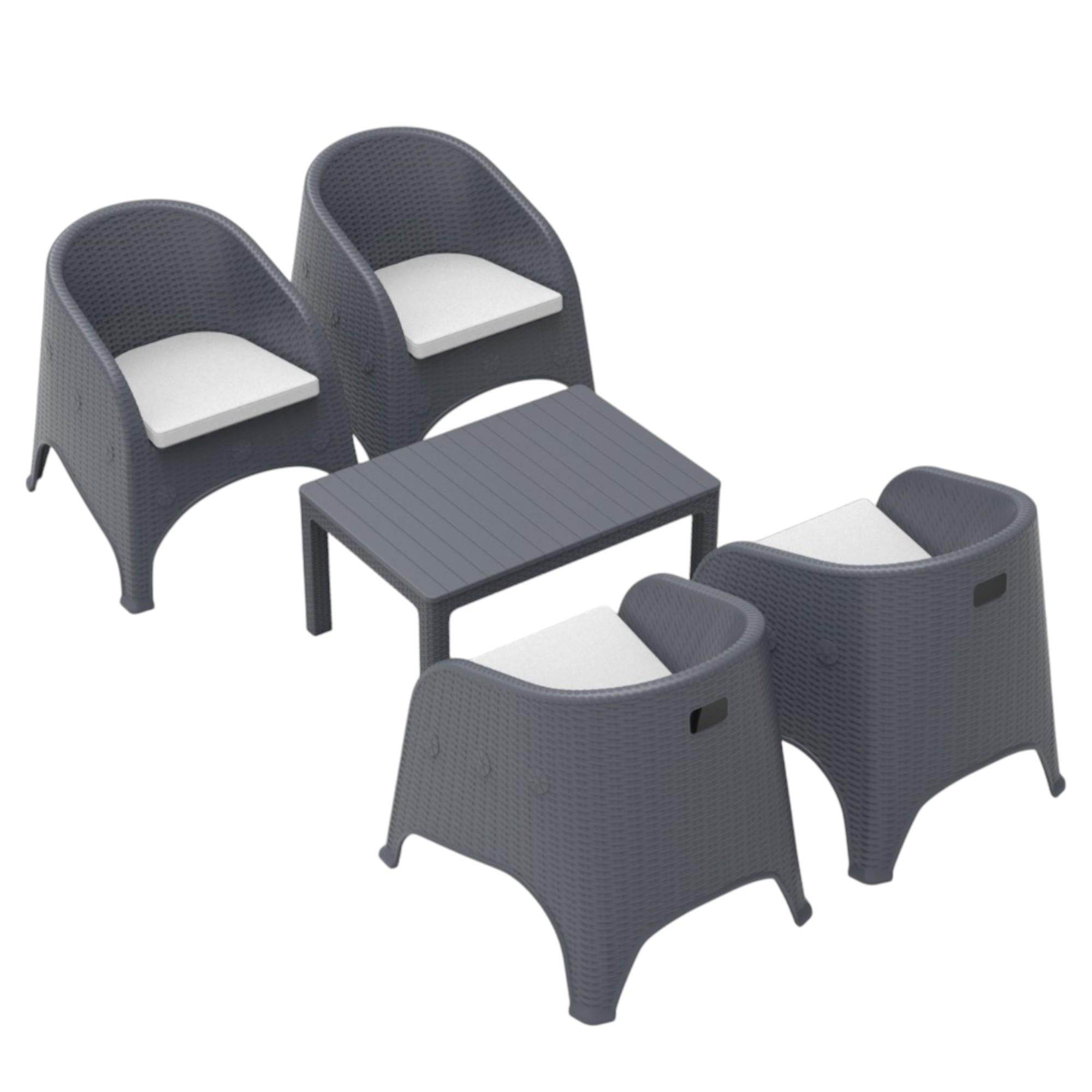 Olivia Bahçe Oturma Grubu | Plastik Balkon Takımı