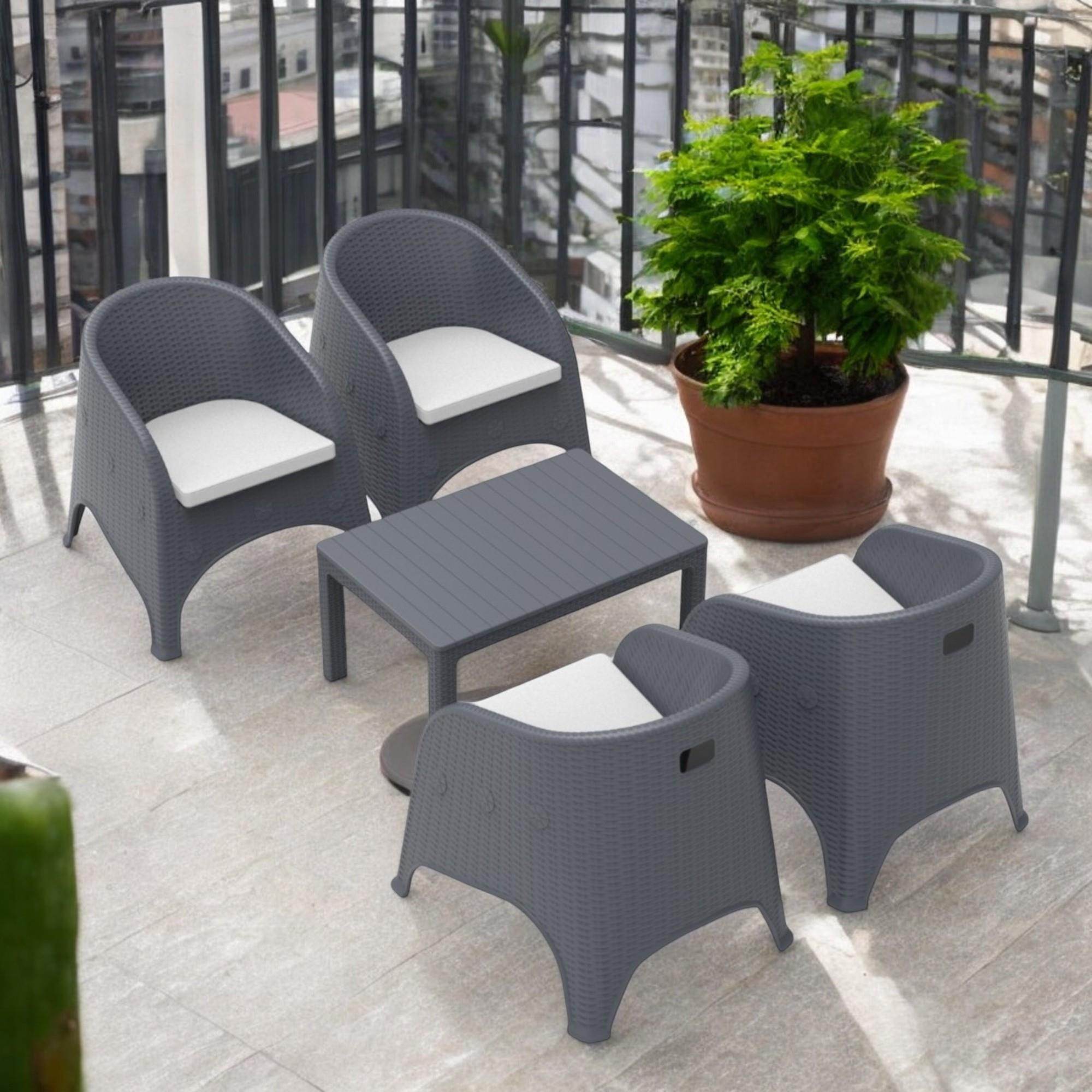 Olivia Bahçe Oturma Grubu | Plastik Balkon Takımı