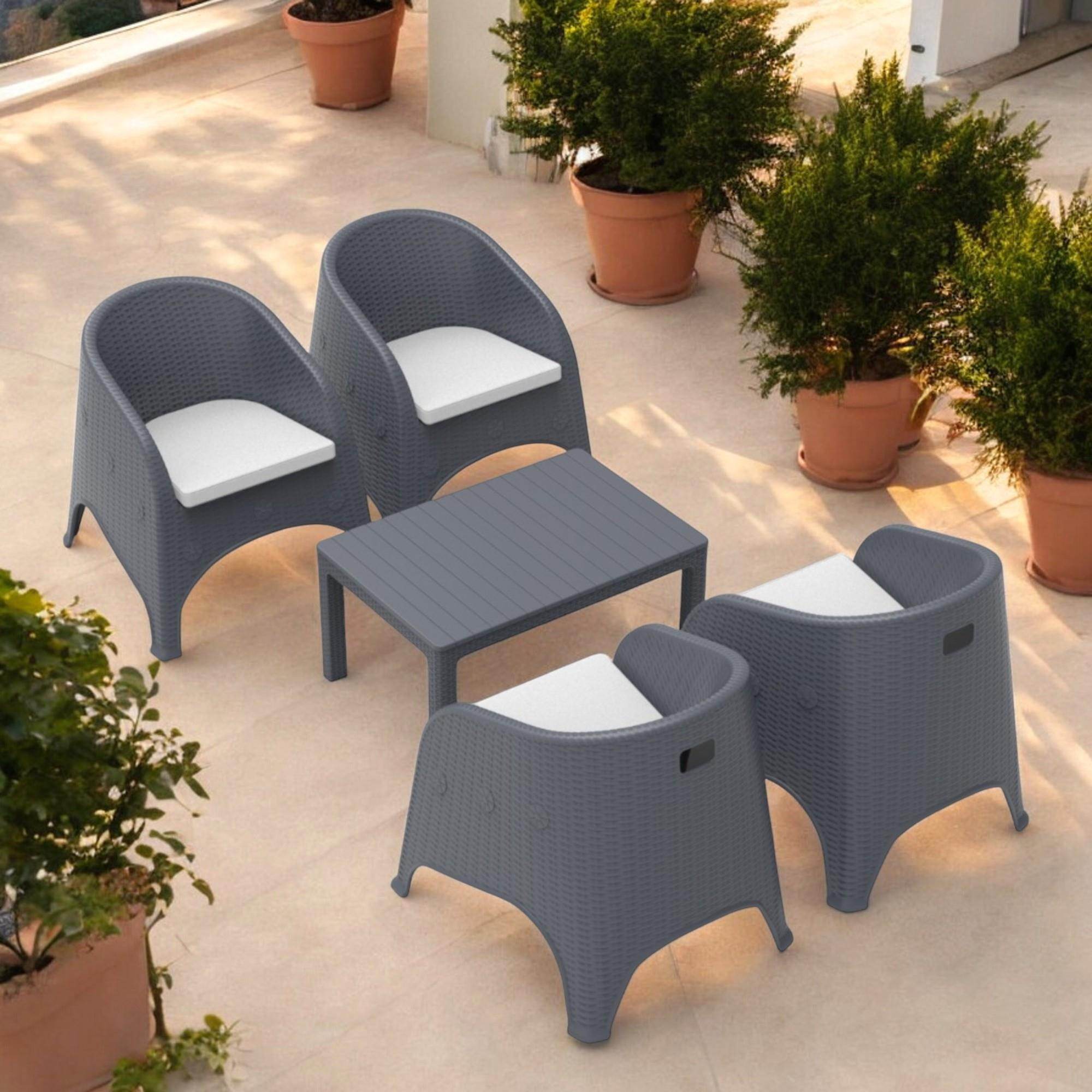 Olivia Bahçe Oturma Grubu | Plastik Balkon Takımı