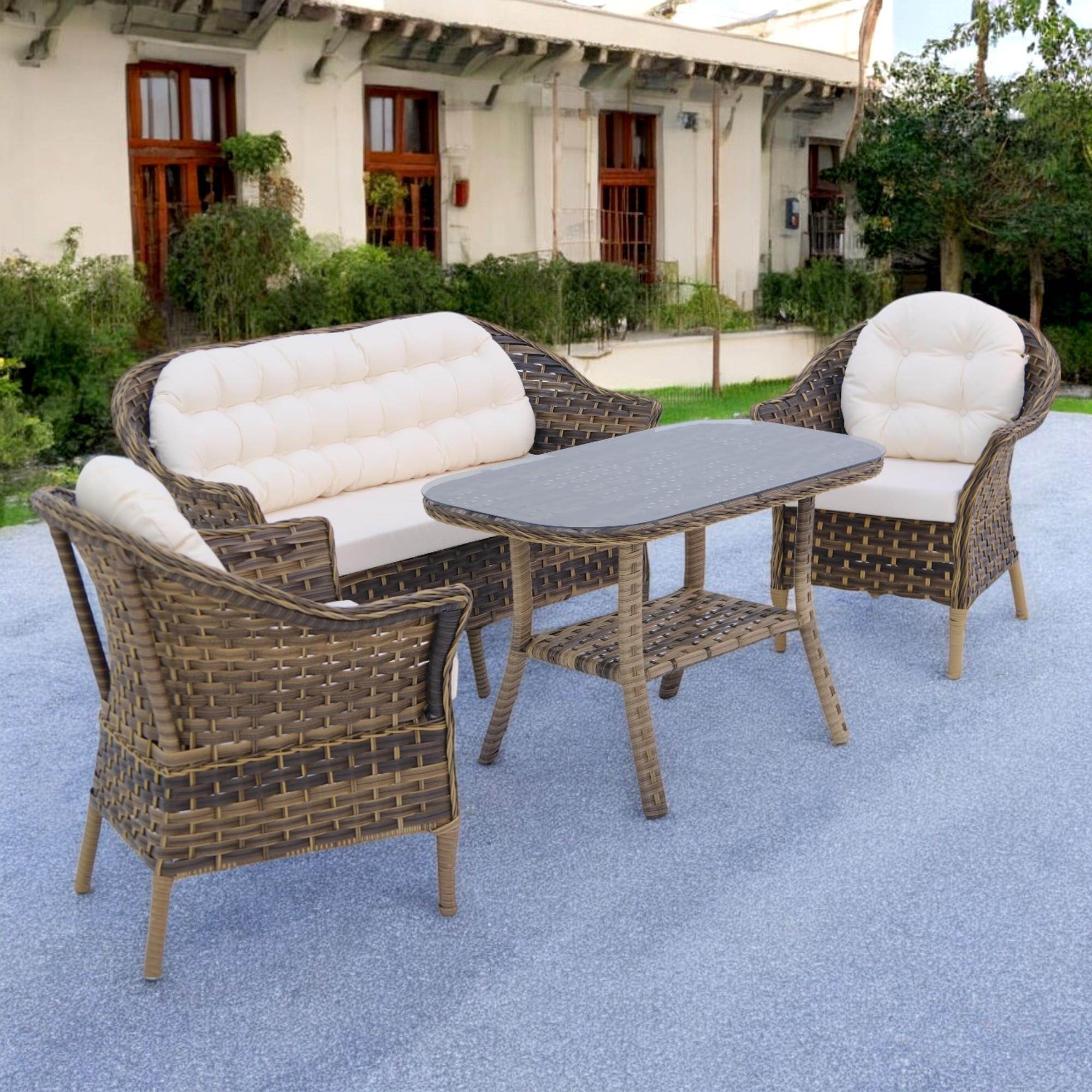 Orkide Rattan Bahçe Mobilya Takımı | 2+1+1+Masa | Rehome