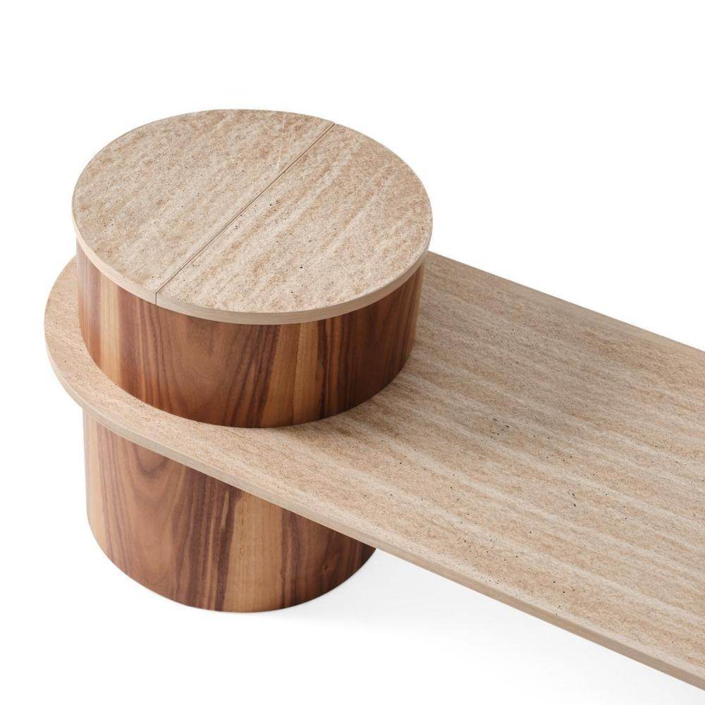 Orta Sehpa Takımı No:748 | MDF | Silindir Ceviz Orta Sehpa | Çok Amaçlı Orta Sehpa | REHOME