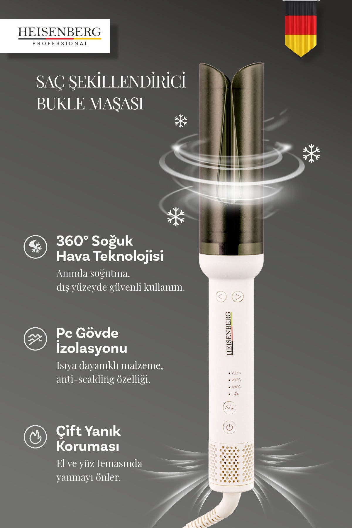 HEISENBERG Bukle Maşası | Negatif İyon Teknolojili Saç Şekillendirici