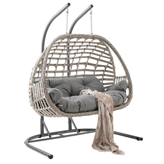 Oylat | Çiftli Rattan Bahçe Salıncağı | Rehome Balkon Salıncağı