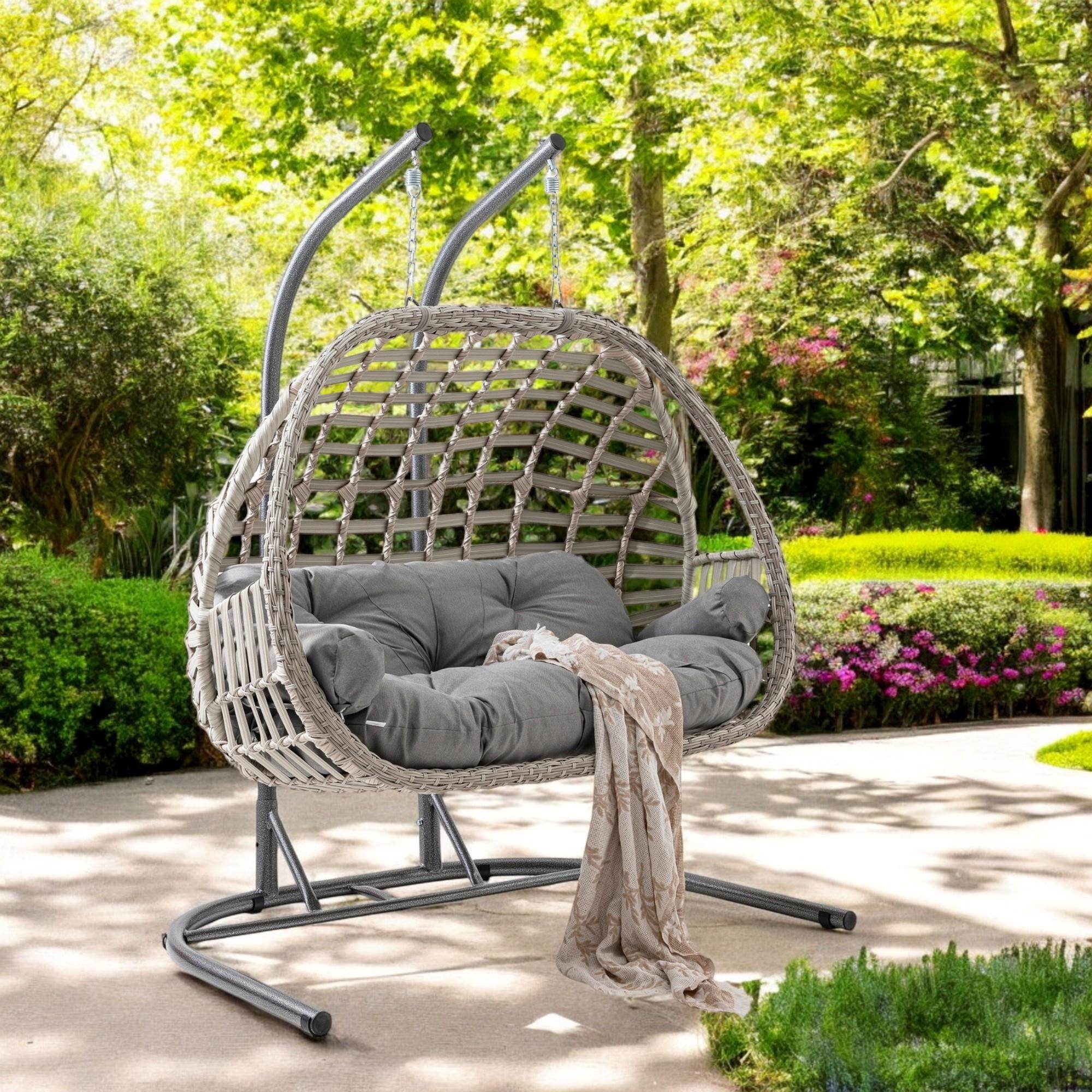 Oylat | Çiftli Rattan Bahçe Salıncağı | Rehome Balkon Salıncağı