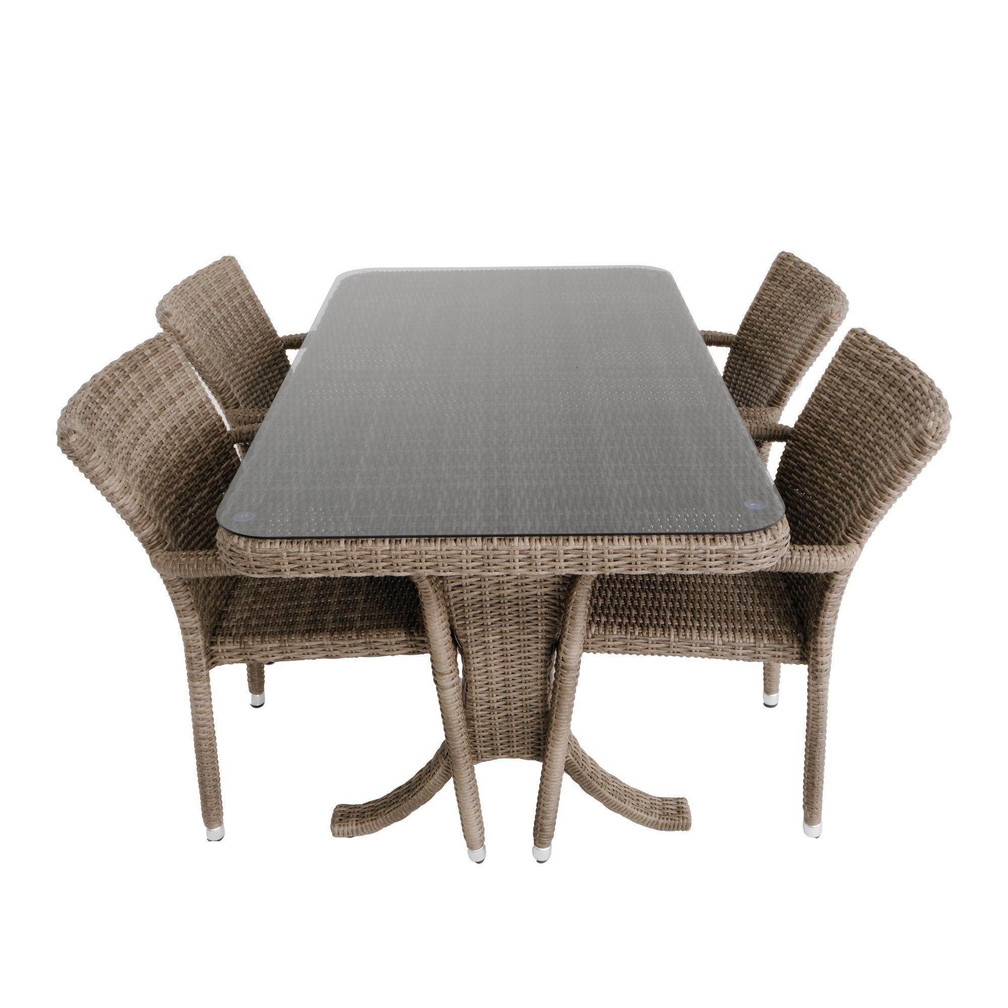 Peter 80x140 Rattan Bahçe Masa Takımı | Rehome