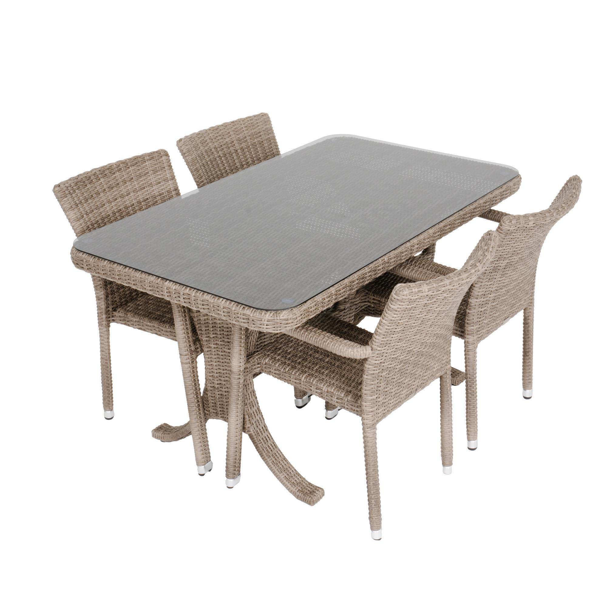 Peter 80x140 Rattan Bahçe Masa Takımı | Rehome