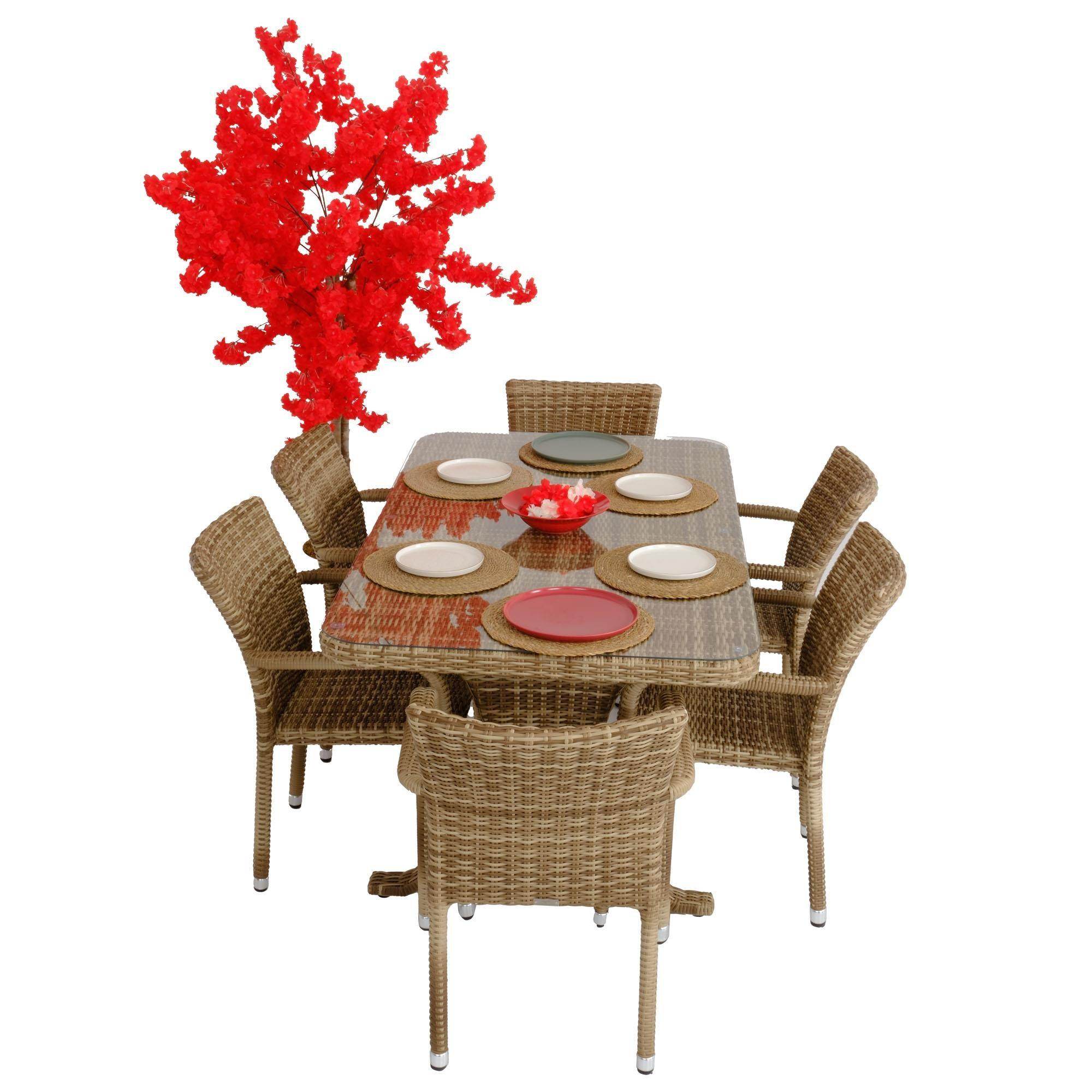 Peter 90x160 Rattan Bahçe Masa Takımı | Rehome